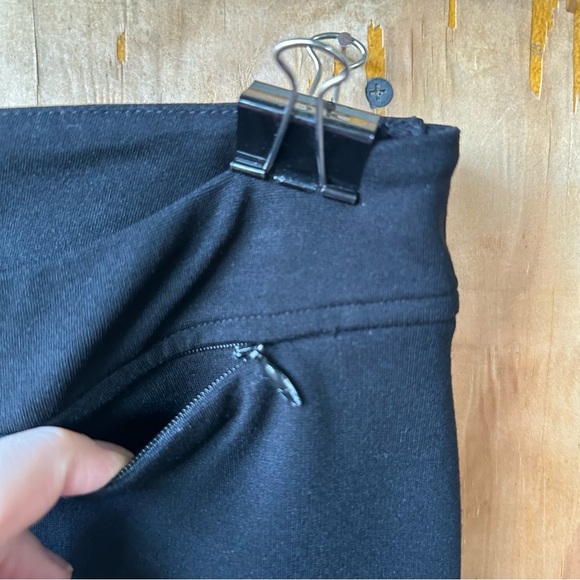 Eileen Fisher Black Ponte Straight Leg Mid Rise System Pants - Picture 7 of 10